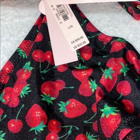 Victoria's Secret Black and Red Strawberry/ Cherry Bikini Set - Picture 7 of 7